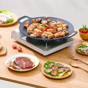 쿠커 인덕션 전용 알루미늄 대형 그리들 46cm 가정용 팬션 테라스 가든 볶음용 파티룸