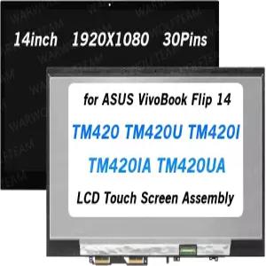 WARWOLFTEAM NV140FHM-N49 V8.7 14인치 30핀 ASUS 비보북 플립 14 TM420U A 디스플레이 터치스크린