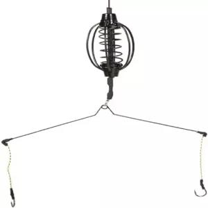 잉어 낚시 먹이통 미끼 케이지 홀더가 있는 봄 물고기 인라인 메소드 태클 후크 리그 세트 싱커스 피더