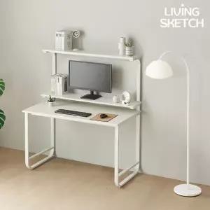 [리빙스케치] 국내제작 옥스퍼드 1200 높은 선반형 2단 A타입 책상[착불]E0등급 컴퓨터 학생용