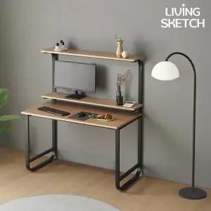 [리빙스케치] 국내제작 옥스퍼드 1200 높은 선반형 2단 A타입 책상[착불]E0등급 학생용 컴퓨터