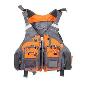 JKSPORTS 낚시 조끼 - 수영, 요트, 보트, 카약을 위한 안전 구명조끼 남녀용 플로팅 다기능 백팩 조절 가능, 그레이 / 그린 레드 블루