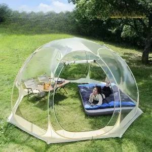 투명 캠핑 텐트 돔형 방풍 바람막이 야외 글램핑 접이식 비닐 텐트