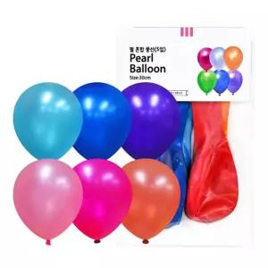 펄풍선 30cm 혼합색 5개입 파티 장식 생일 클럽 인테리어