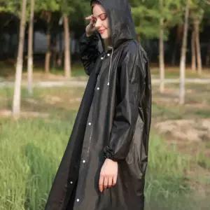 다회용 남녀공용 EVA 블랙 우비 레인코트