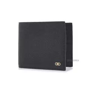 [페라가모] SS25 남성 간치니 반지갑 66 1457 NERO 0775650