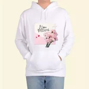 [하프클럽/]nineteen 달 가정의 후드티 디자인 그림 카네이션 단