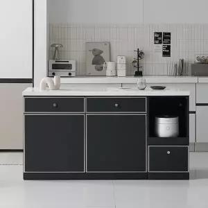 나무뜰 오드 미드센츄리 E0 인조대리석 폭깊은 광파오븐 렌지 아일랜드 홈바 식탁 1600 MWF419C