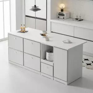 나무뜰 루넬 미드센츄리 E0 폭깊은 광파오븐 수납 렌지 아일랜드 홈바 식탁 2000X750 MWF400C