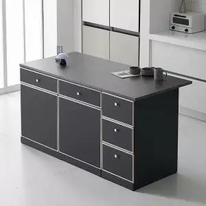 나무뜰 오드 미드센츄리 E0 폭깊은 광파오븐 서랍 아일랜드 홈바 식탁 1600X750 MWF417C