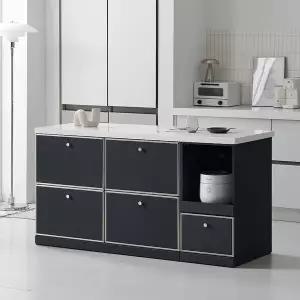 나무뜰 루넬 미드센츄리 E0 인조대리석 폭깊은 광파오븐 렌지 아일랜드 홈바 식탁 1600 MWF397C