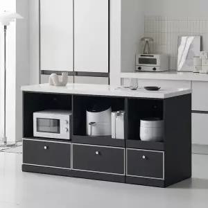 나무뜰 노바 미드센츄리 E0 인조대리석 폭깊은 광파오븐 렌지 아일랜드 홈바 식탁 1600 MWF375C