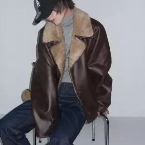 여자 남자 박시 퍼안감 카라 가오리 무스탕 가죽 자켓
