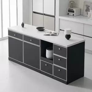 나무뜰 오드 미드센츄리 E0 인조대리석 폭깊은 광파오븐 서랍 렌지 아일랜드 홈바 식탁 2000 MWF429C