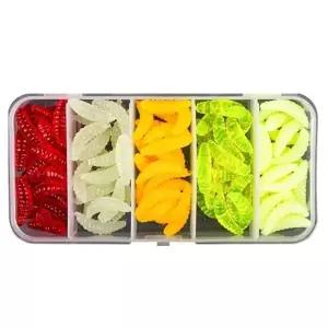 (색상 웜100EA)웜 루어낚시 100EA 낚시용품 미끼 찌 세트 겨울 세트 낚시 미끼 루어