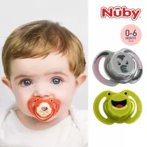 편안한 동물 노리개 젖꼭지(2P)(0-6개월)(코끼리개구리)