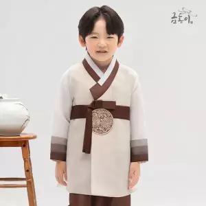 [보리보리/금동이한복]남브라운둥근보 아동한복 남아한복