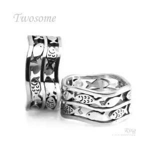 클루아조네코리아 커플 은반지 커플링 스터링실버 Twosome R1887