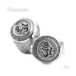 클루아조네 커플 은반지 커플링 스터링실버 불교 옴자 컬렉션 Twosome R1883