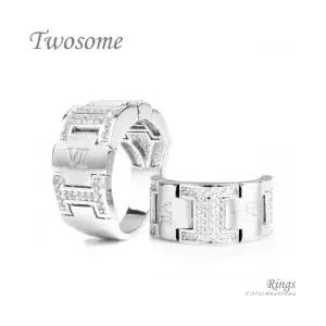 클루아조네 커플 은반지 커플링 스터링실버 각인 Twosome R8234