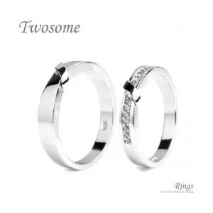 클루아조네코리아 커플 은반지 커플링 스터링실버 각인 Twosome R8245
