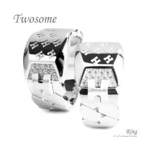 클루아조네코리아 커플 은반지 커플링 스터링실버 각인가능 Twosome R8312