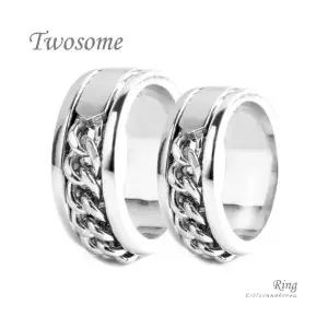 클루아조네코리아 커플 은반지 커플링 스터링실버 각인 Twosome R8201