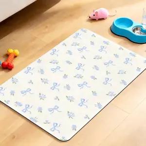 반려묘 사료 매트용 개 매트 식용 및 물용 꽃 흡수 퀵 드라이 볼 바닥용 미끄럼 방지 고양이 12 x20