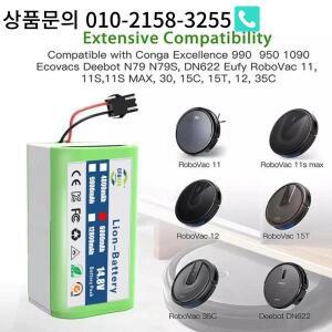 Cecotec Conga Excellence 950 Ecovacs Deebot DN621 601/605 Eufy RoboVac 35C 팬더 i7 V710용 14.4V12.8A
