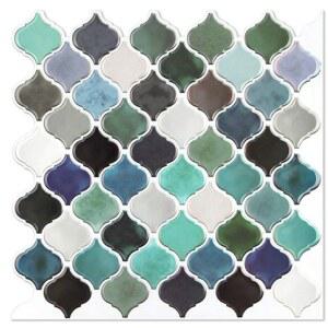 틱택타일 욕실 현관 사각형 Q1257532 북유럽 포인트 격자 장식 파란색 아트월