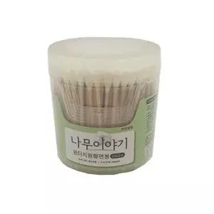 ( )원형 면봉 화장솜 200개 케이스 순면 왕면봉