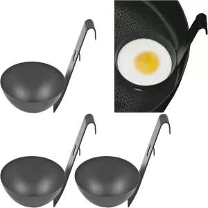 3pcs 달걀 밀렵꾼 - 식품 등급 430 스테인리스 밀렵 조리기 주방 조리 도구 냄비 가장자리에 걸 수 있는