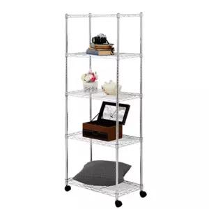 베란다 세탁실 5단 이동바퀴 메탈 랙 선반 철제수납장 메탈랙 조립앵글 조립식선반 렉