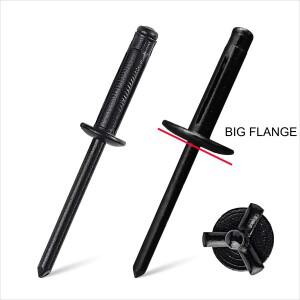 50피스 검정색 페인트 알루미늄 삼중 폭발 팝 리벳 대형 플랜지 블 블라인드 자동차 인테리어 에어컨 패스