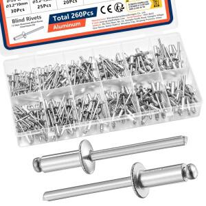 팝리벳 모듬 키트 12 크기 알루미늄 블라인드 금속 가구 용 자동차 세트