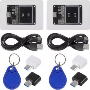 AITRIP 2세트 PN532 V2.0 NFC RFID 무선 모듈 V3 사용자 키트 리더기 모드 IC S50 카드 PCB 아테나 I2C IIC