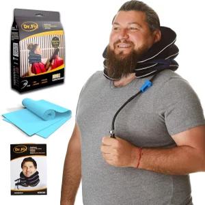 집에서 즉각적인 목 를 위한 닥터 픽스 경추 견인 장치 탄력 밴드 (다크 블루 17-20)