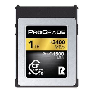 ProGrade 디지털 메모리 카드 - 카메라용 CFExpress 4.0 Type B | 파일 및 대용량 저장 공간의 익스프레스 전송에 최적화 1TB 골드 시리즈
