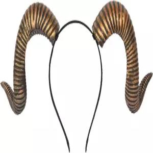 KOGOGO 양뿔 머리손 코스프레 머리옷 할로윈 코스튬 브라운