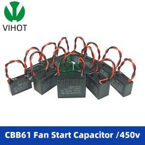 CBB61 팬 시동 커패시터 450V 0.8μF~20μF AC 및 전기 모터용 단자 포함 다중 커패시턴스 구동