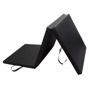 찜질방 매트 요가 블랙(180x60x5CM) 토퍼 레자 접이식 3단 방수 헬스