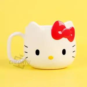 키티 얼굴 머그컵 240ml_레드