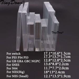 [호환품]GB SNES N64 NGPC 스위치 보호기 상자 PS5/PS4/PS3 용 투명 카트리지 케이스 커버