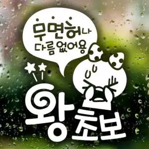 무면허 왕초보 쁘띠 초보운전스티커-반사 자동차용품 익스테리어용품 초보운전 자동차스티커