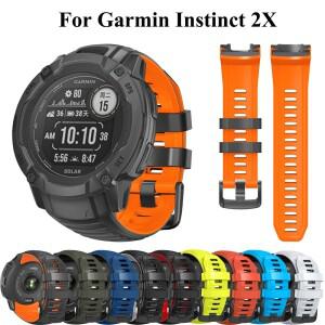Garmin tinct 2X Solar - 서바이벌 에디션 시계 밴드 교체 액세서리 손목 Correa 용 간격 없음 26mm 실리콘