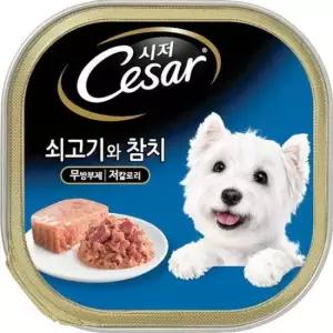 시저캔 강아지간식 습식간식 쇠고기와참치 100g 강아지간식 습식간식 고기간식 통조림 강아지통조림