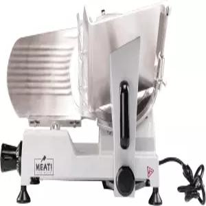 고기! 스테인리스 스틸 칼날이 달린 10인치 고기 슬라이서 조절 가능한 두께 슬라이싱 슬라이싱을 위한