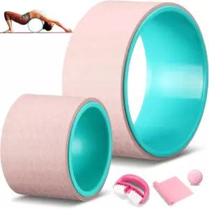 허리 및 스트레칭을 위한 깊은 조직 마사지 폼 롤러용 Arrowbash 5팩 요가 휠 세트 백 스트레처 트리거