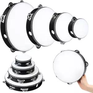 레귤러 8개 탬버린 핸드헬드 우드 4사이즈 싱글 로우 메탈 징글스 음악 선물 리듬 타악기 교회 파티