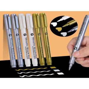 메탈 마커 펜 화이트/골드/실버 방수 영구 페인트 바위 머그컵 세라믹 유리 DIY 페인팅 용품